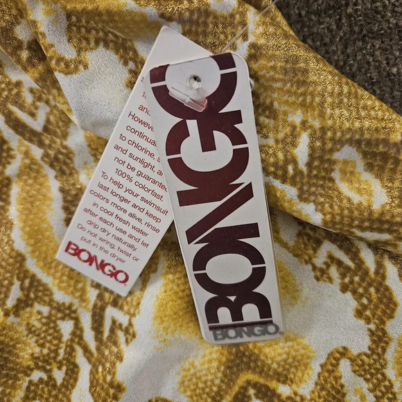 Bongo Bathing Suit Swim Top M Juniors Gold and White - Picture 2 of 8